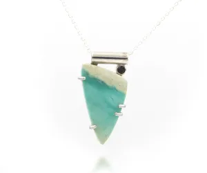 Beach Opal Petrified Wood Angular Necklace