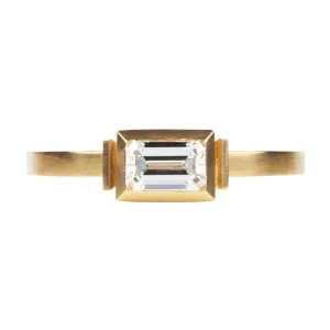 Bell & Bird Bezel Set Baguette Diamond Ring