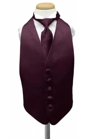 Berry Luxury Satin Kids Tuxedo Vest