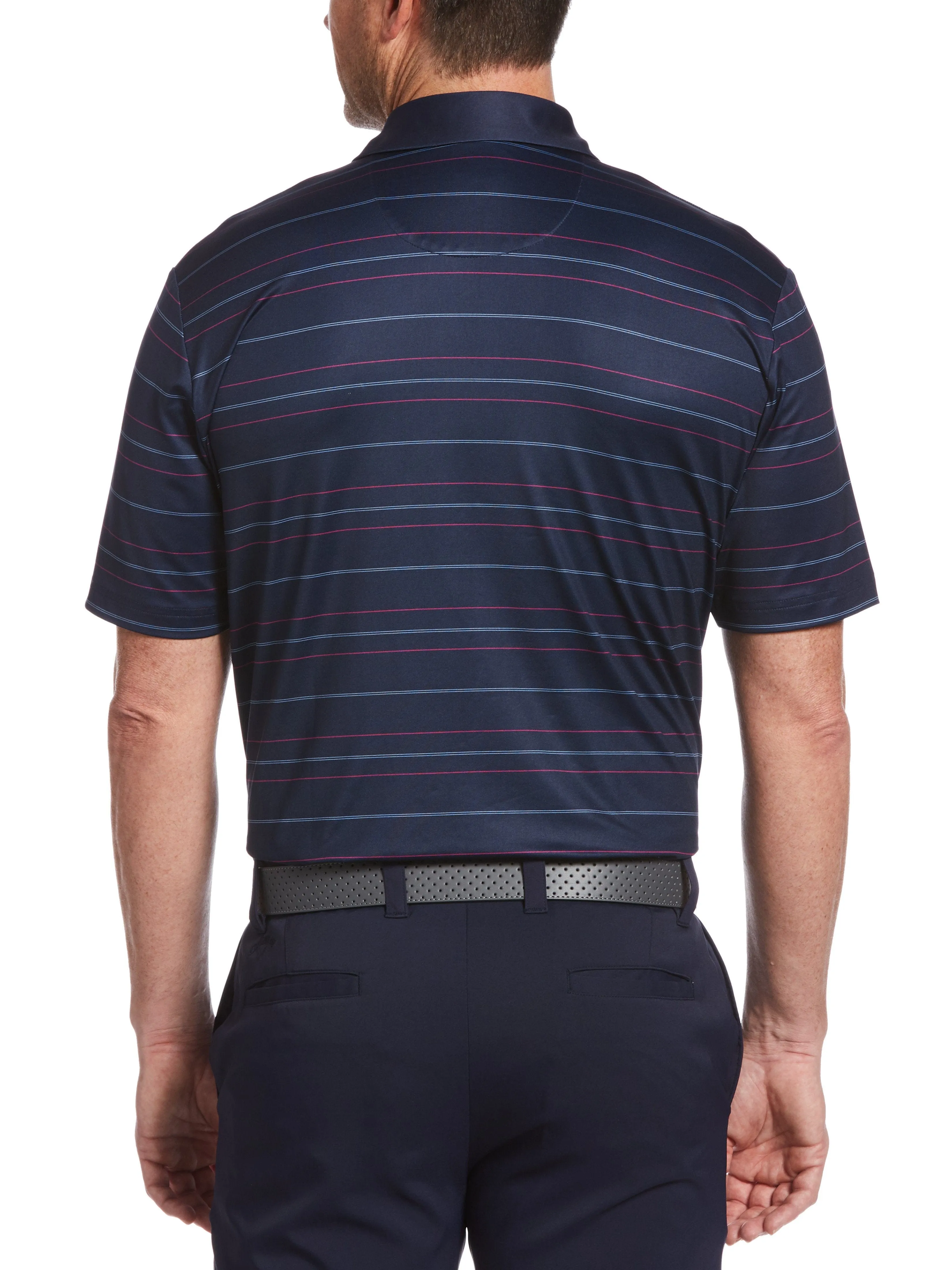 Big & Tall Printed Refined Stripe Polo