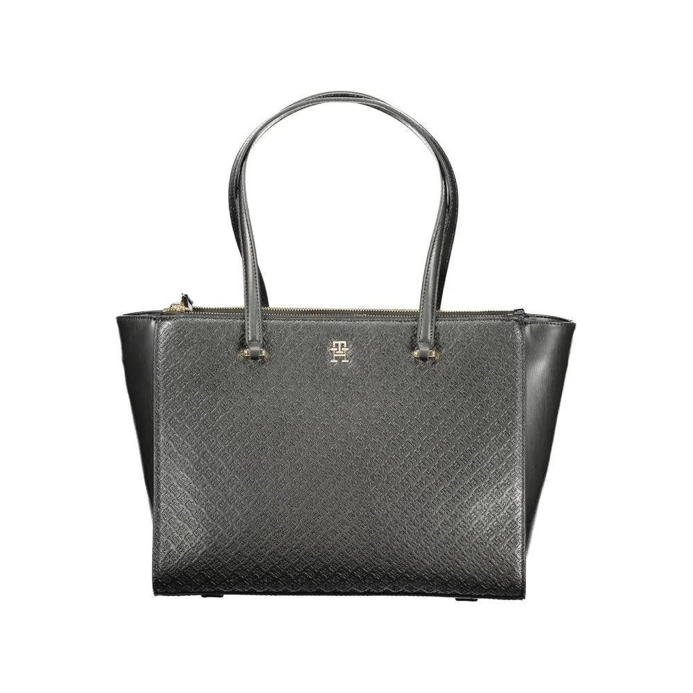 Black Polyethylene Women Handbag