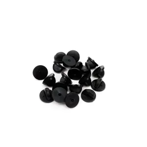 Black Rubber Clutches (Backings Clasp) for Enamel Pin Back | Pack of 20