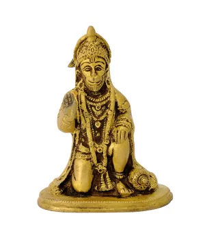 Blessing Hanuman Brass Statue