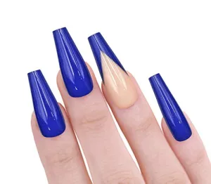 Blue Coffin Nails