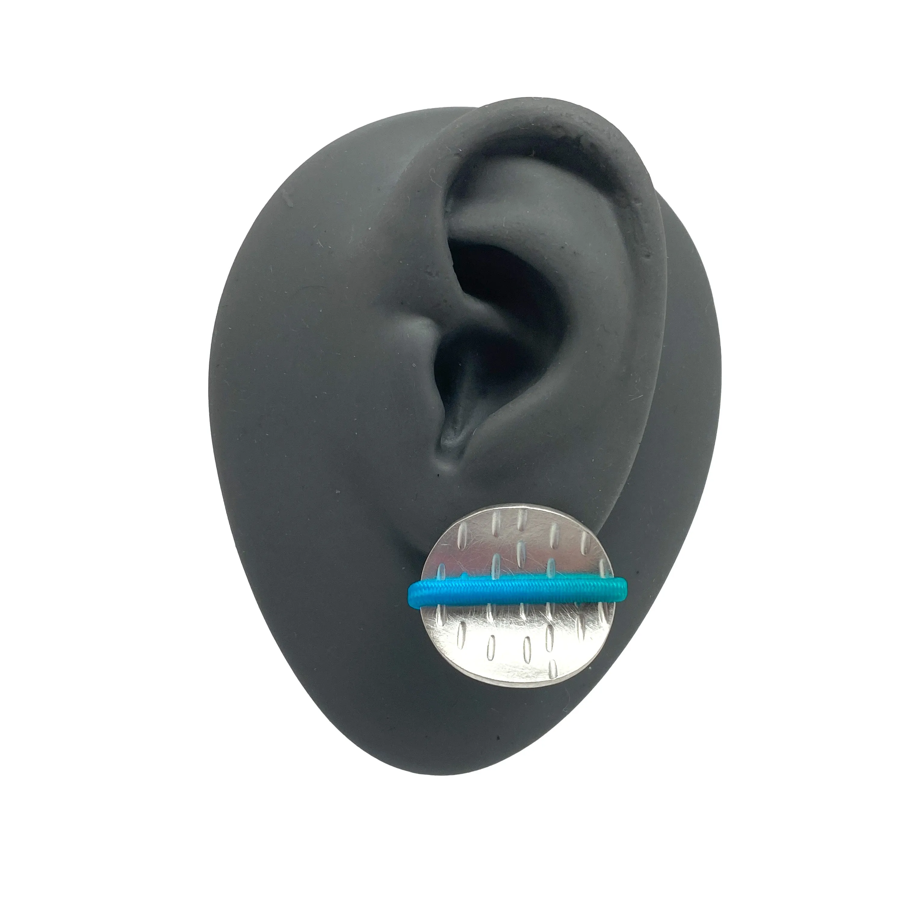 Blue Elastic Sterling Silver Earrings