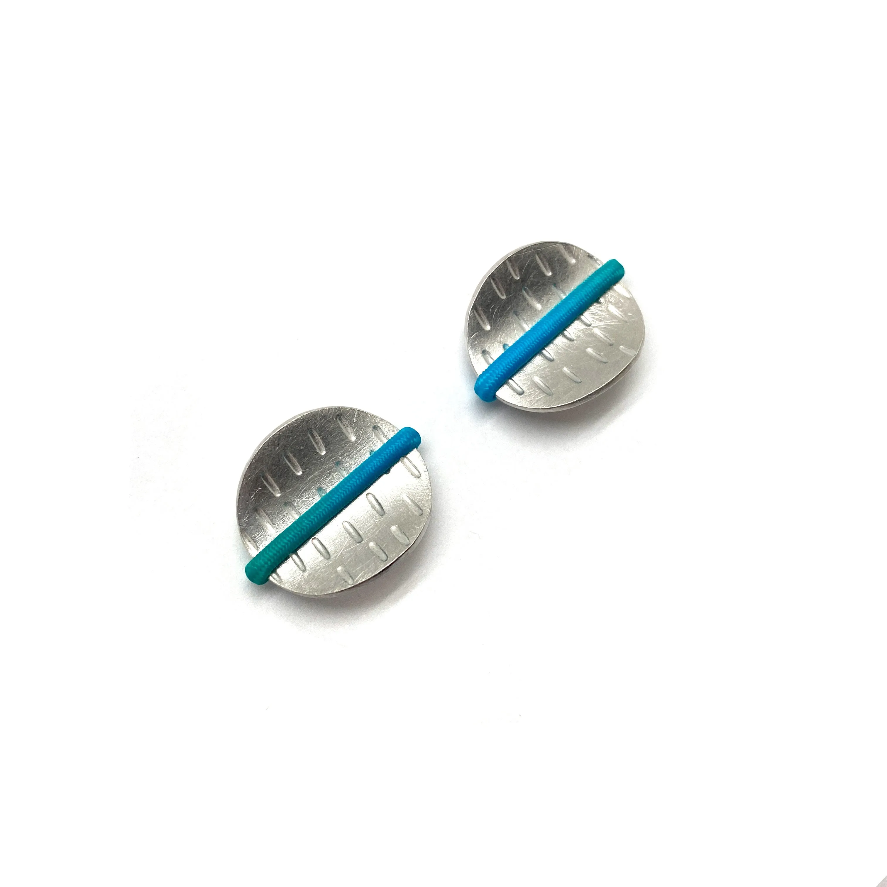 Blue Elastic Sterling Silver Earrings