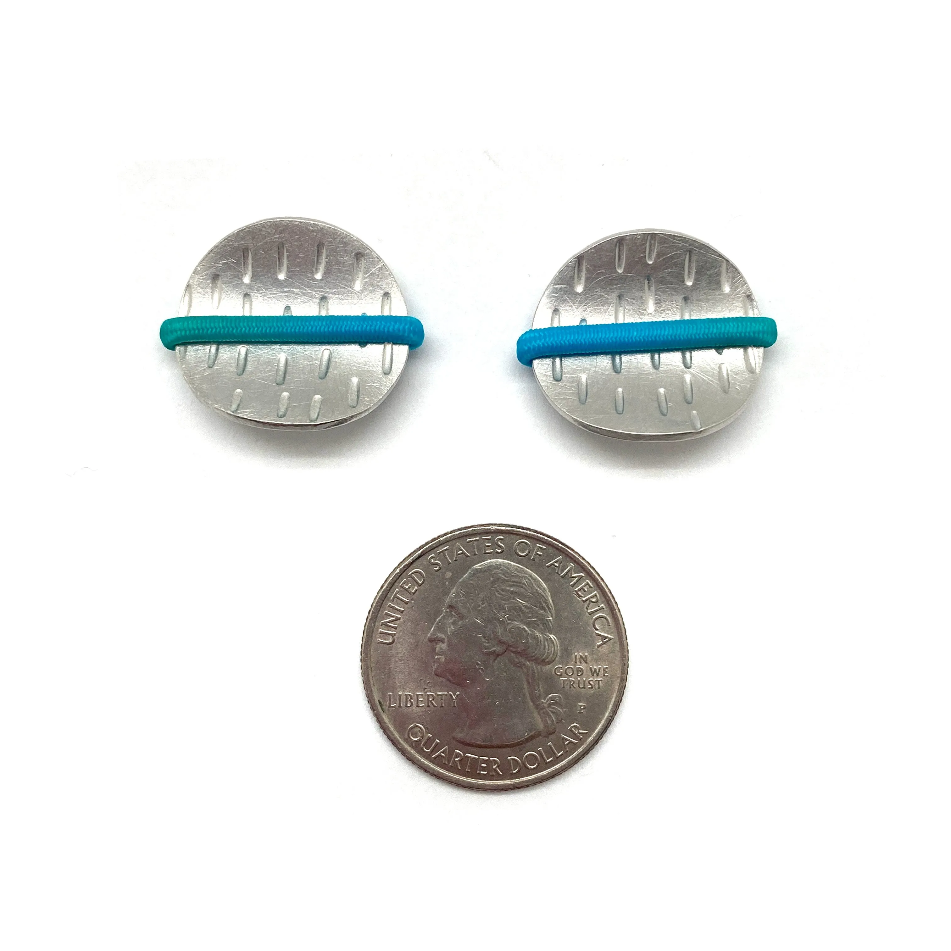 Blue Elastic Sterling Silver Earrings