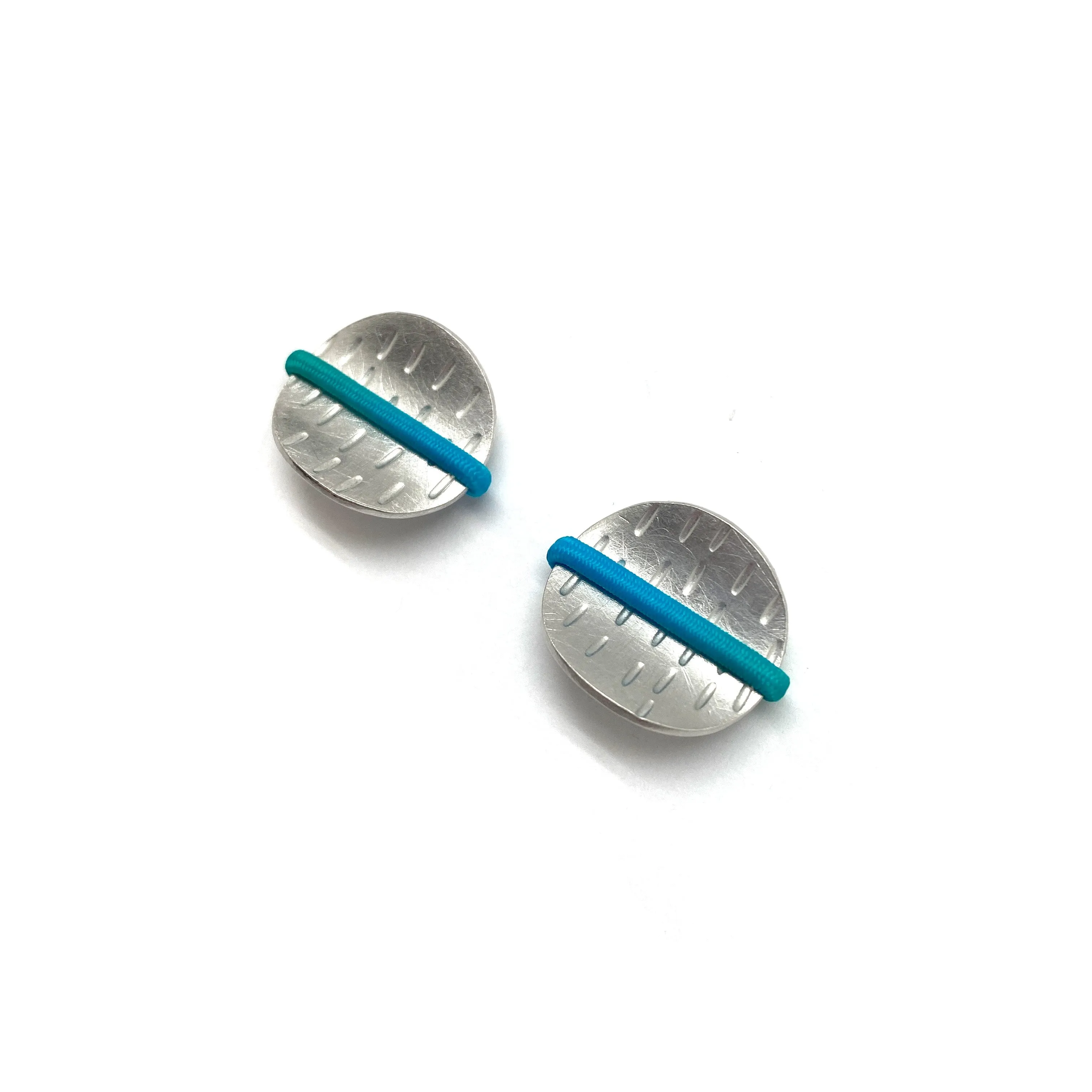 Blue Elastic Sterling Silver Earrings