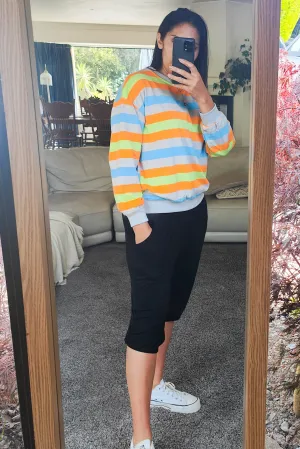 Bold Bright Striped Crew - Fluoro