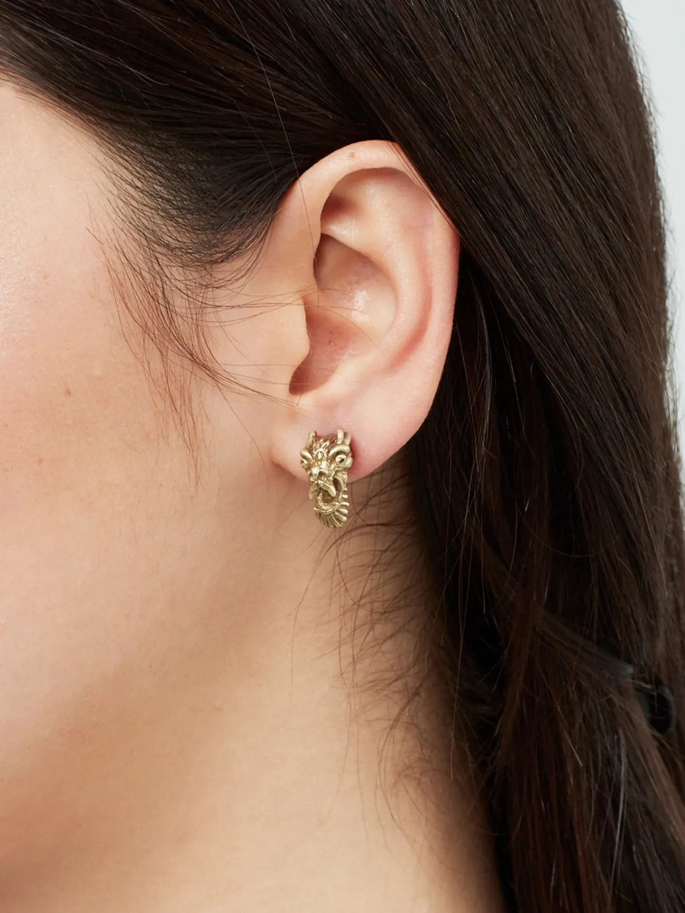 Bold  Dragon Mini Earrings - Gold