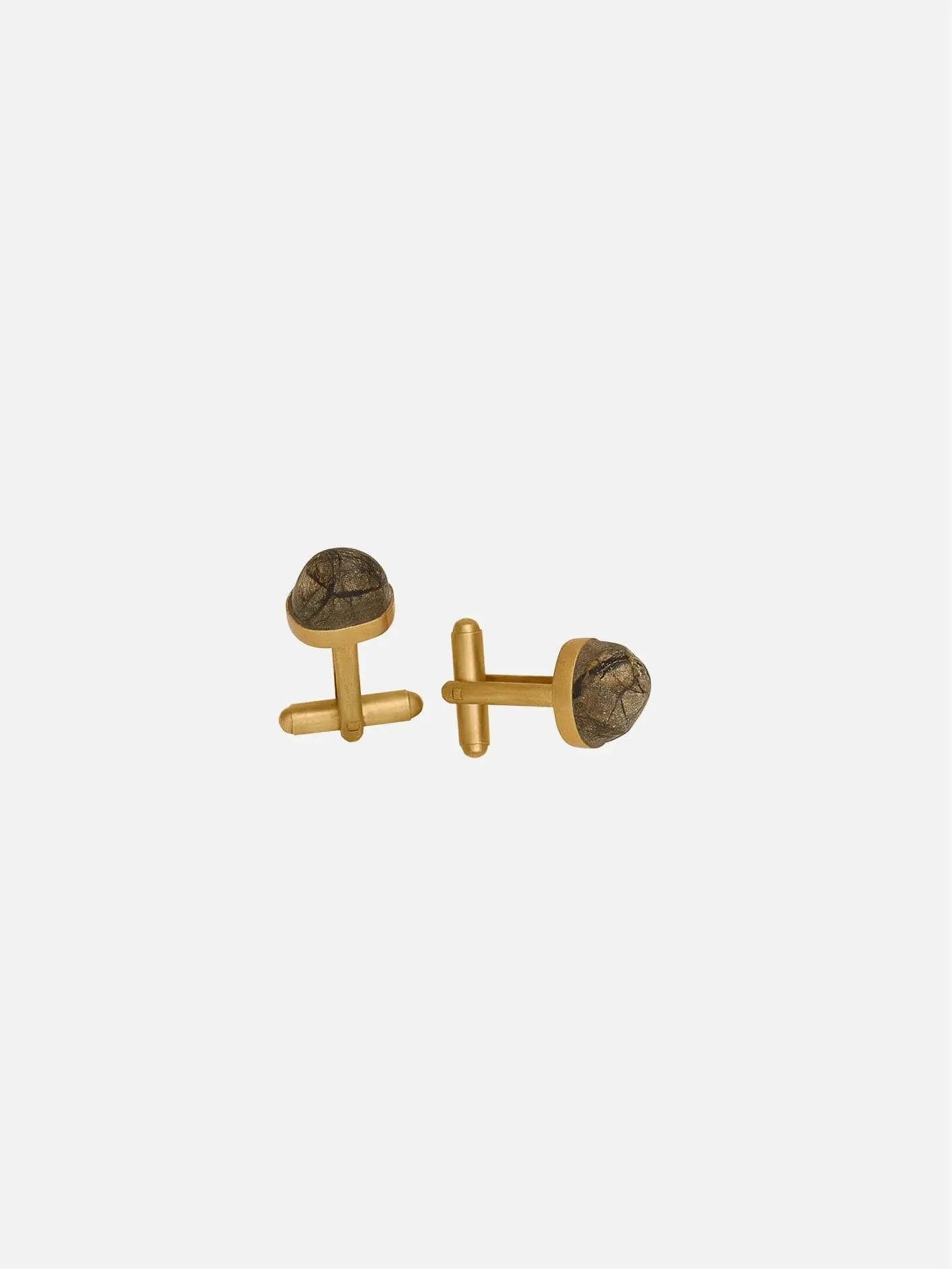 Bold Pebble Cuff Links - Gold