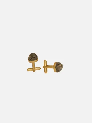 Bold Pebble Cuff Links - Gold