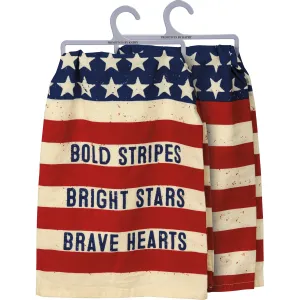 Bold Stripes Bright Stars American Dish Towel