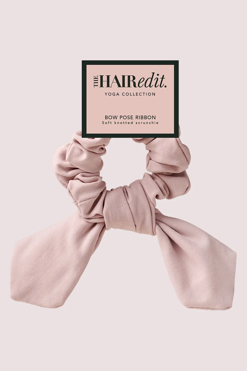 Bow Pose Ribbon Knotted Scrunchie - Blush