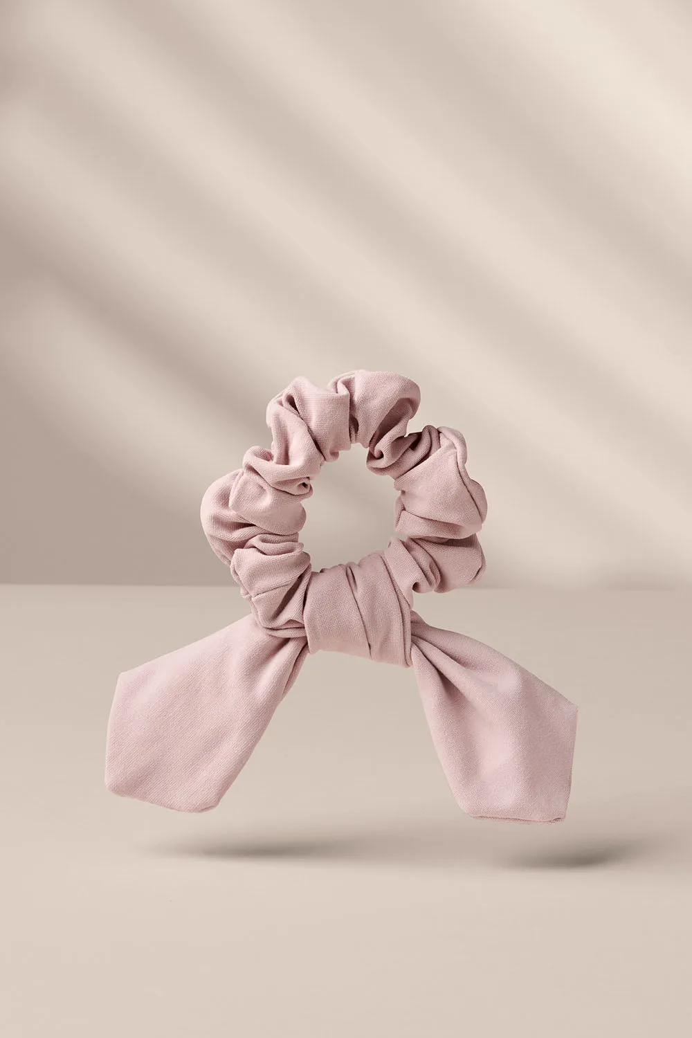 Bow Pose Ribbon Knotted Scrunchie - Blush