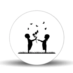Boy Meets Girl <br>Glass Table Spinner 17.75"