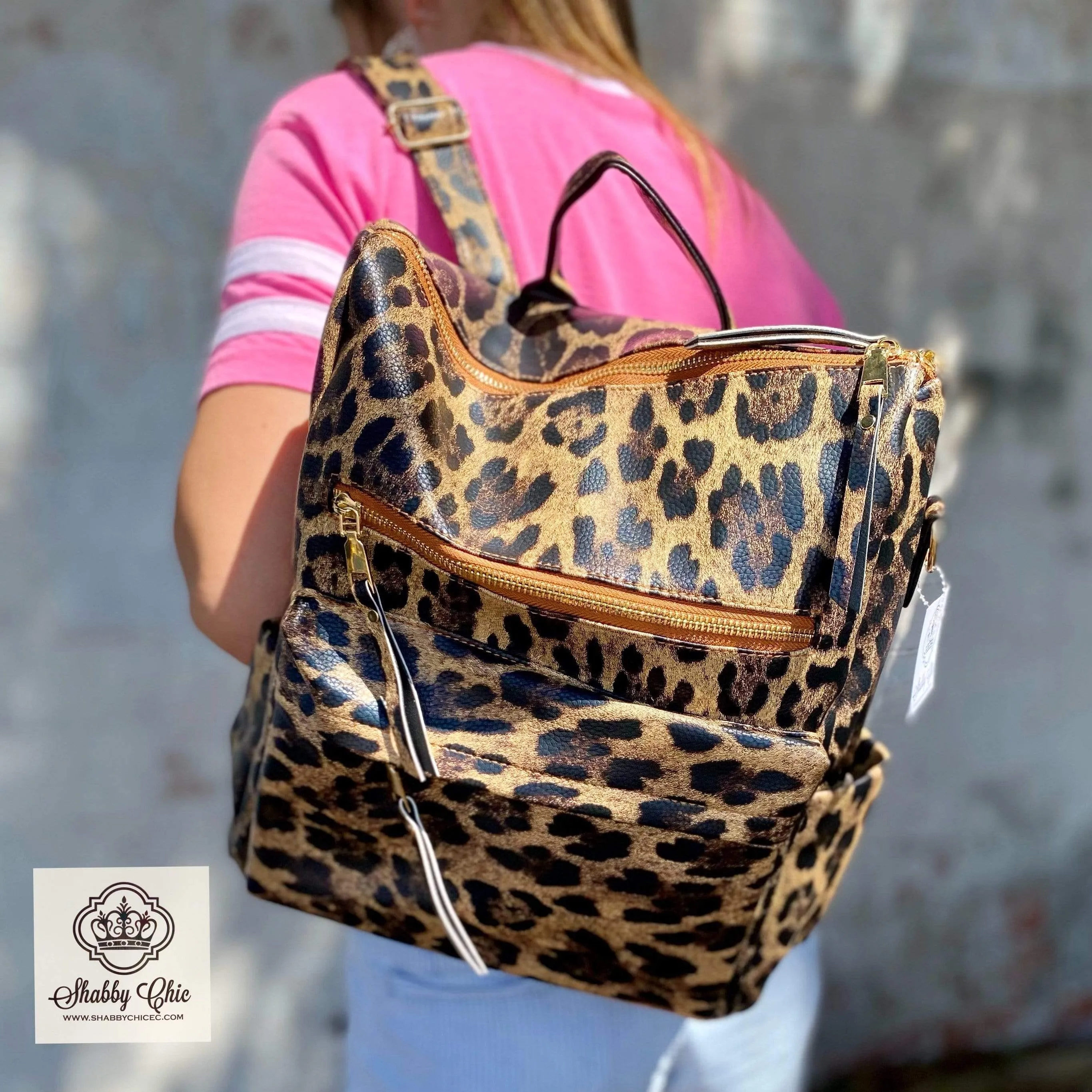 Brown Leopard Sling Backpack