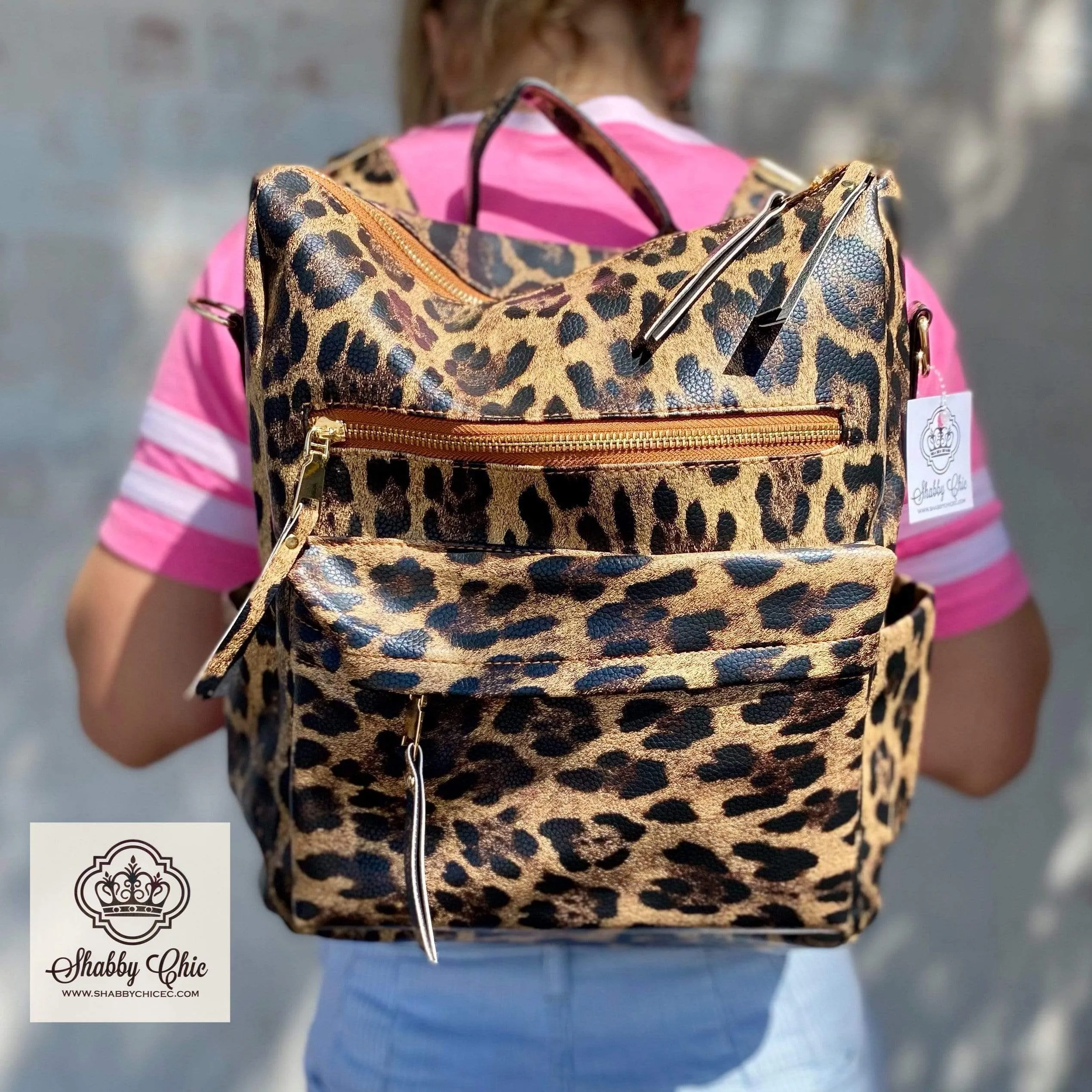 Brown Leopard Sling Backpack