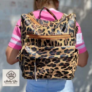 Brown Leopard Sling Backpack