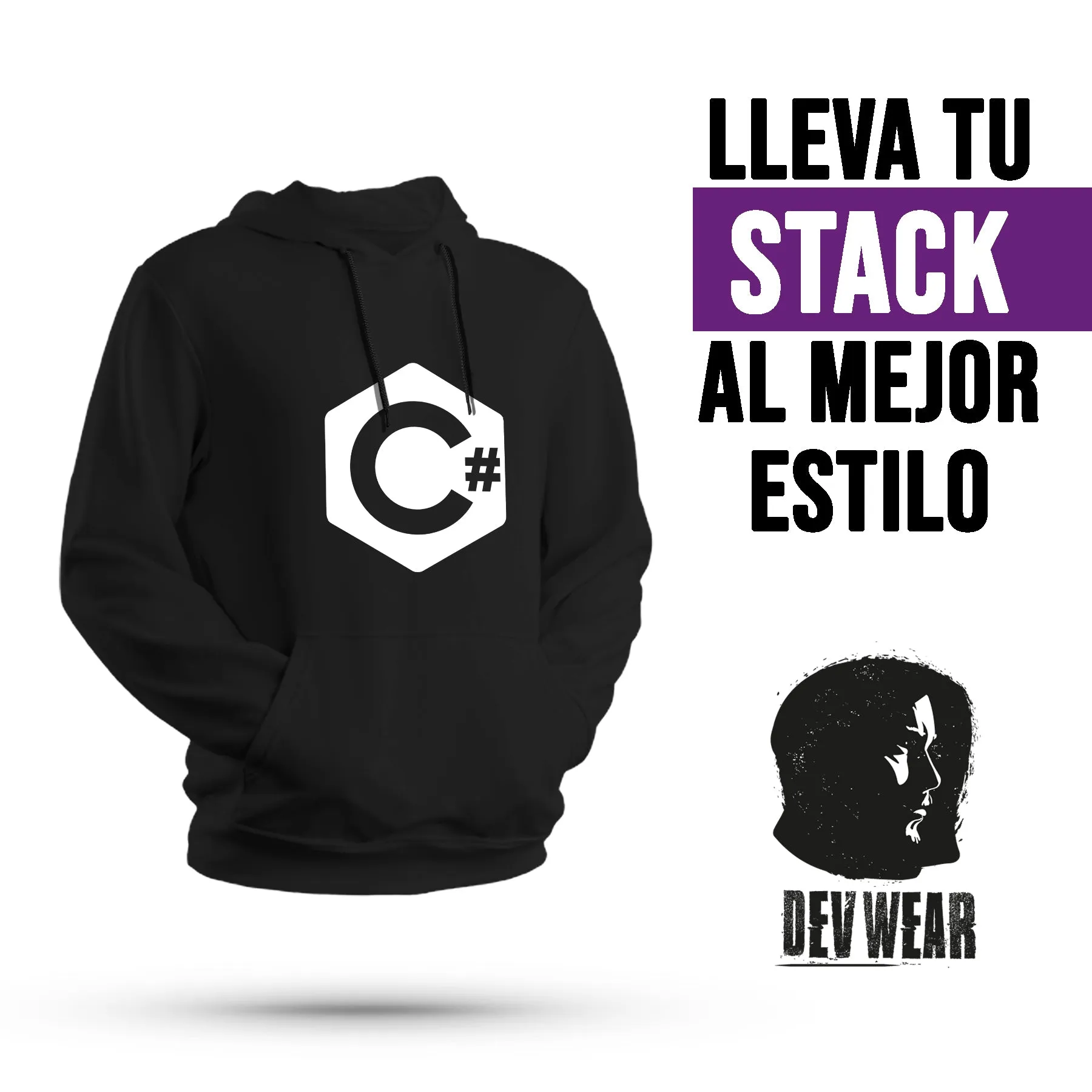 BUZO LOGO CENT DEVELOPER CSHARP BLANCO
