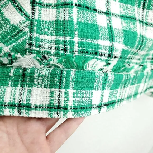 CABI #5653 Boucle Plaid Tweed Blazer Library Academia Lined Jacket