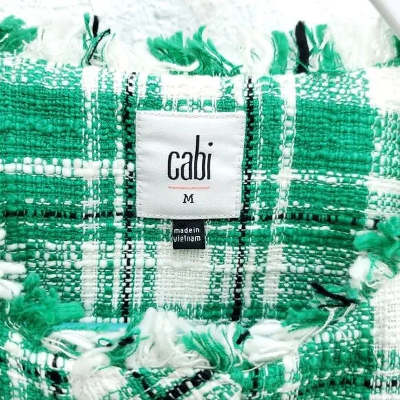 CABI #5653 Boucle Plaid Tweed Blazer Library Academia Lined Jacket