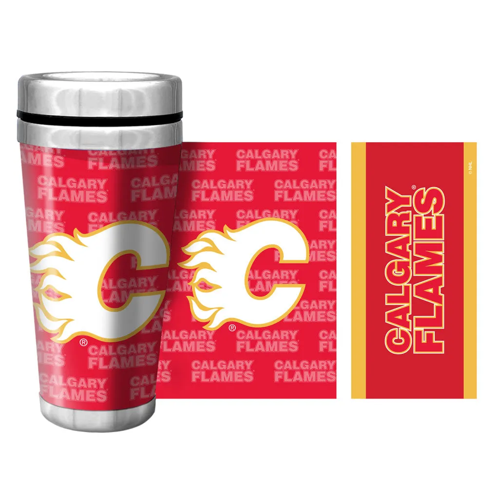 Calgary Flames Travel Mug | Wallpaper Full Wrap 16 oz.