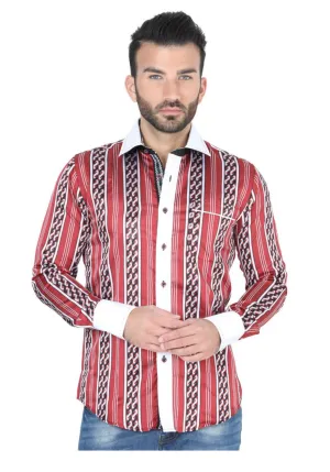 Camisa Casual Manga Larga para Hombre Jacquard  'El General' - ID: 32958