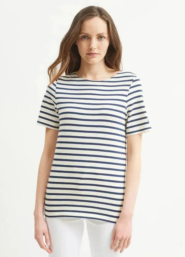 Camiseta Unisex Saint James Levant Ecru Marine