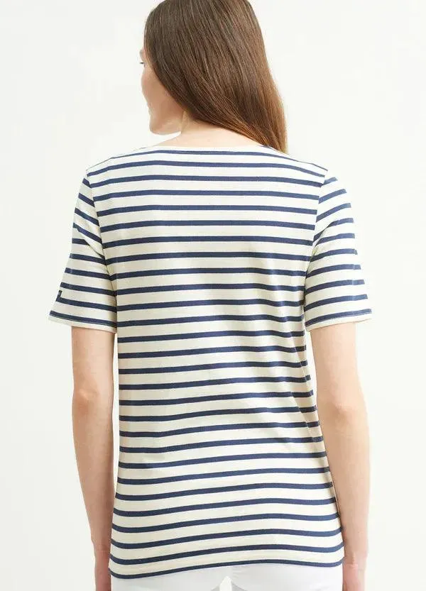 Camiseta Unisex Saint James Levant Ecru Marine