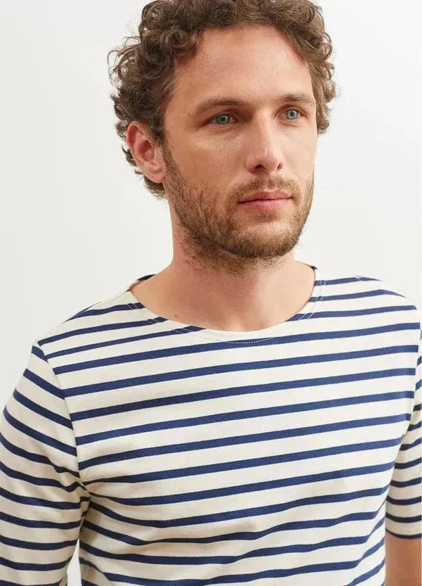 Camiseta Unisex Saint James Levant Ecru Marine