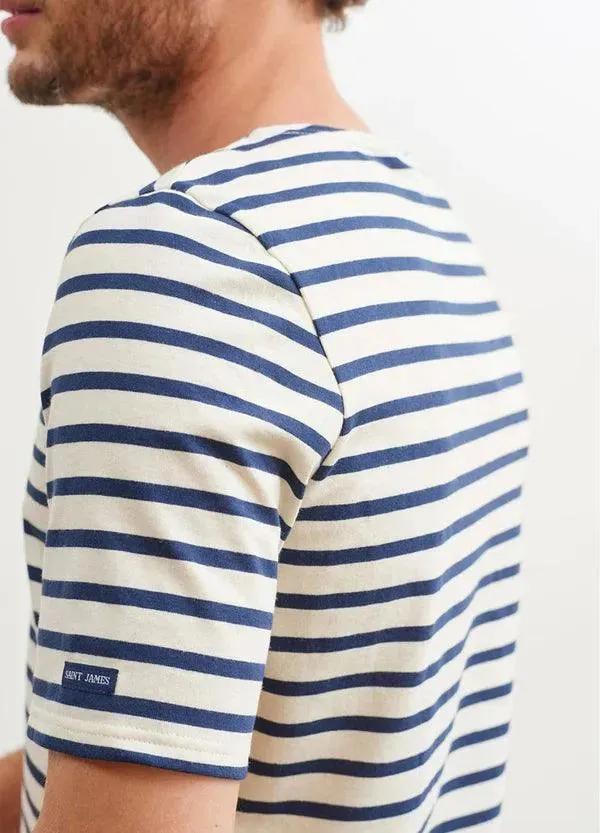 Camiseta Unisex Saint James Levant Ecru Marine