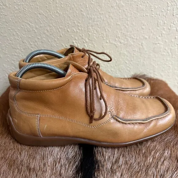 Canali Made in Italy Men's 7 Soft Leather Driving Mocassin‎ Boot Lace Up Luxury