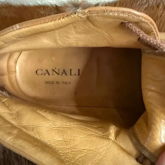 Canali Made in Italy Men's 7 Soft Leather Driving Mocassin‎ Boot Lace Up Luxury