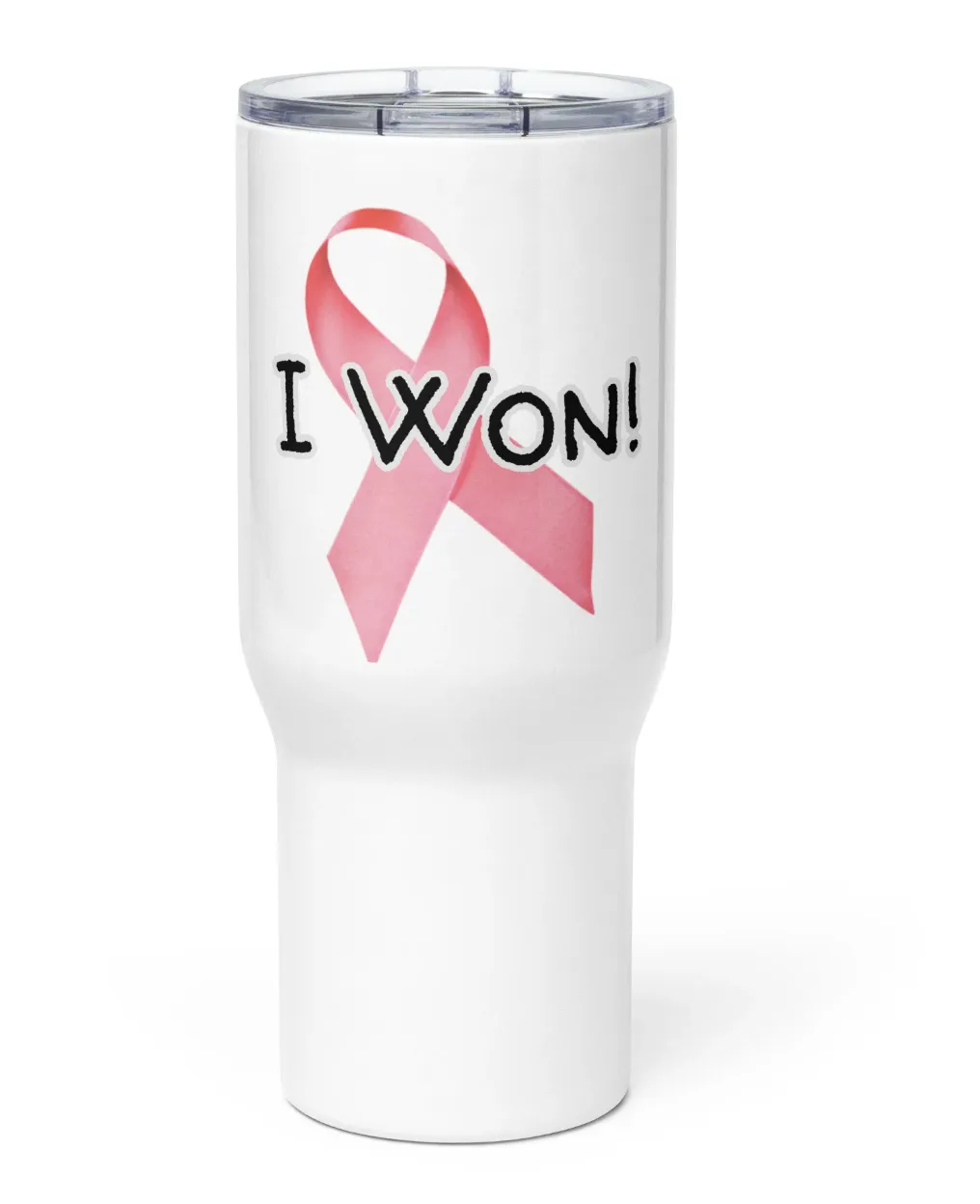 Cancer Survivor "I Won" Travel Mug with Handle
