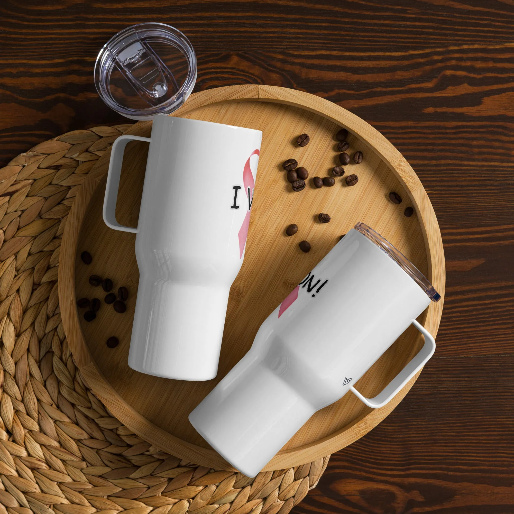 Cancer Survivor "I Won" Travel Mug with Handle