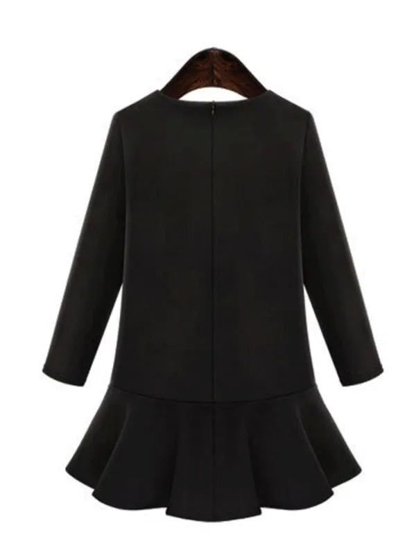 cartoon embroidery flounce dress
