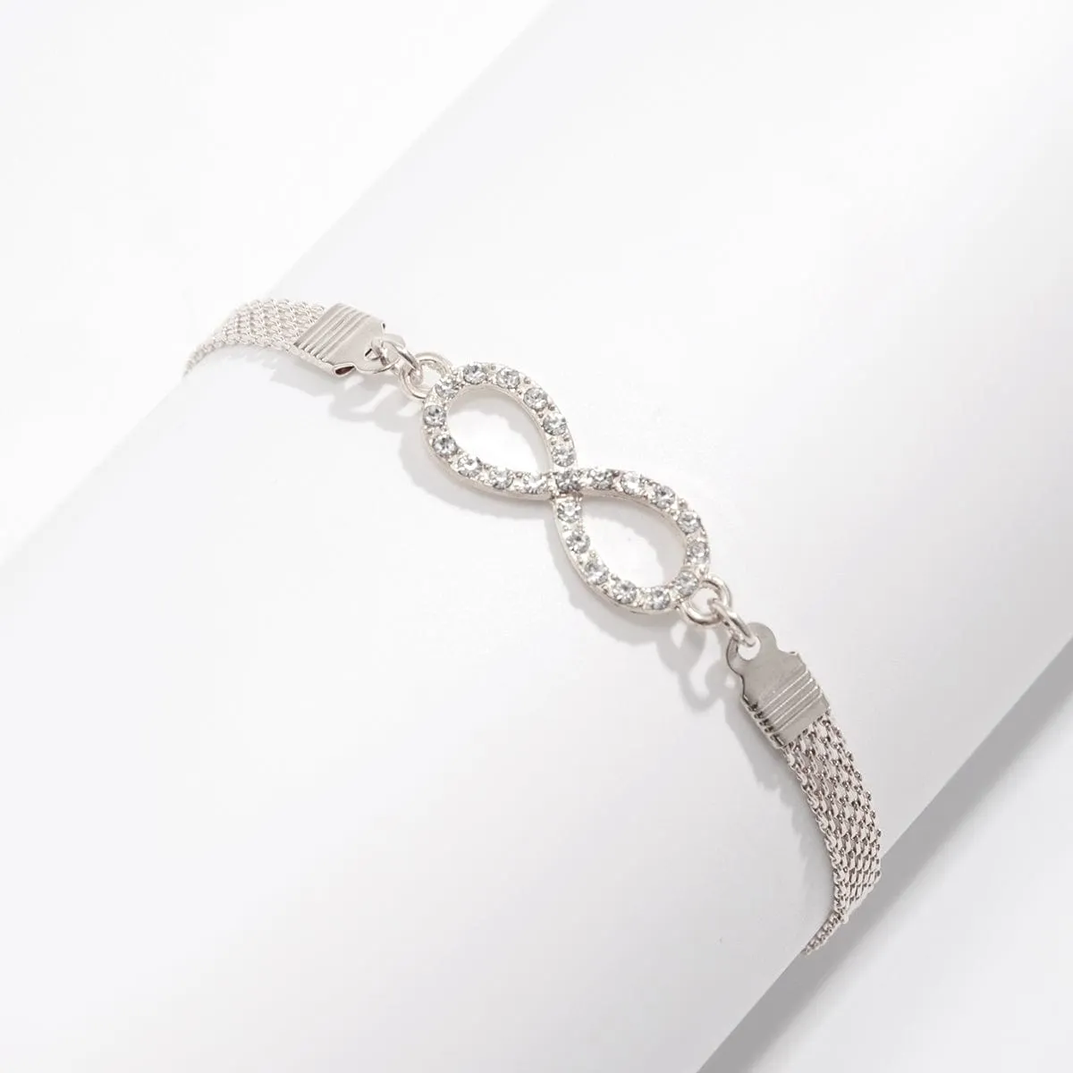 Casual Rhinstone Inlaid Infinity Anklet