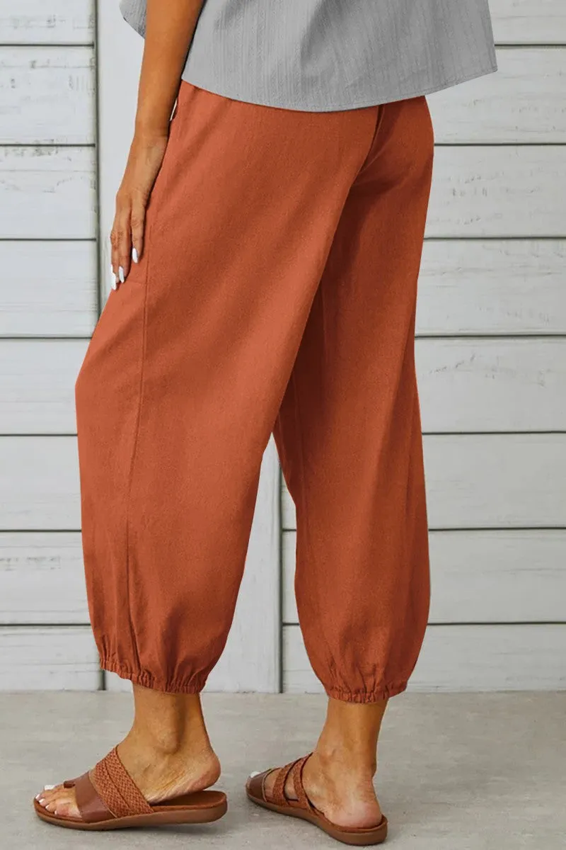 Casual Solid Patchwork Regular High Waist Conventional Solid Color Trousers(10 Colors)