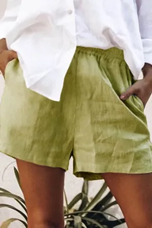 Casual Solid Patchwork Straight Mid Waist Straight Solid Color Bottoms（5 colors）