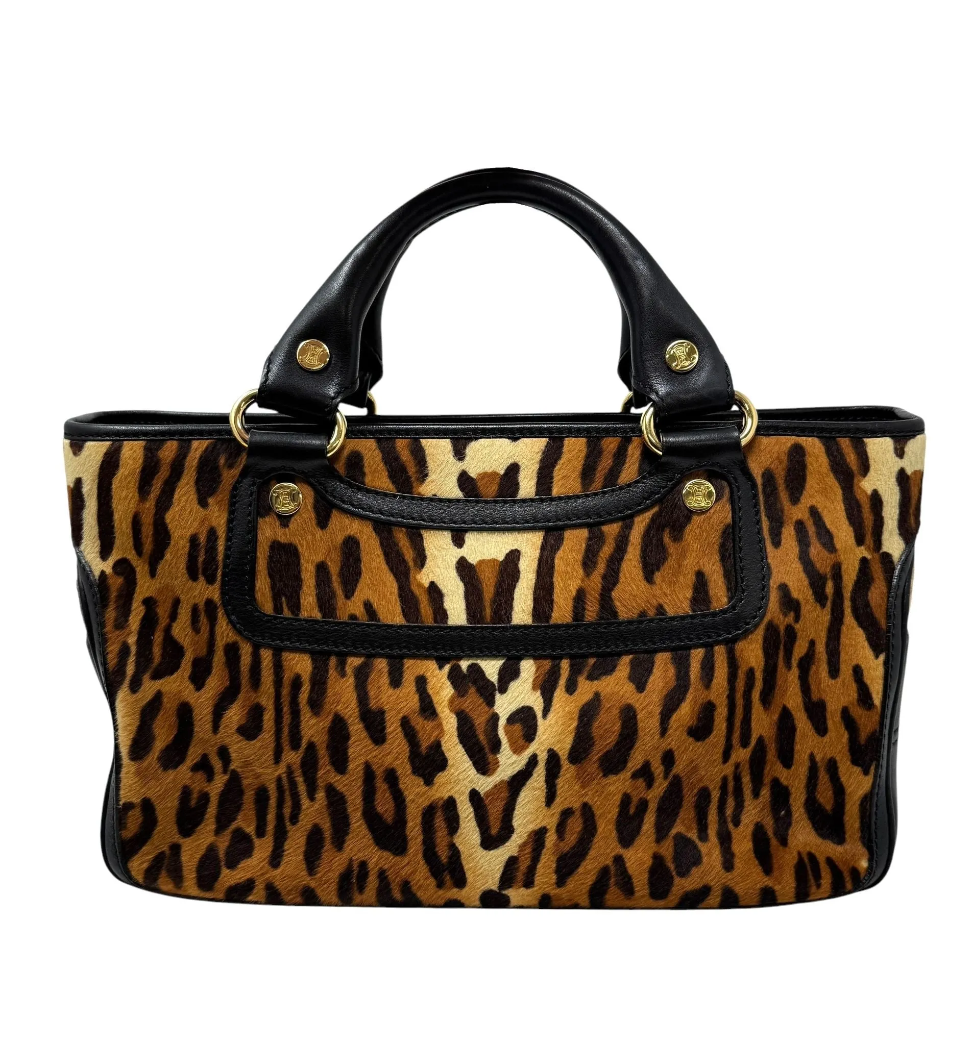 Celine Calf Hair Cheetah Mini Top Handle Bag