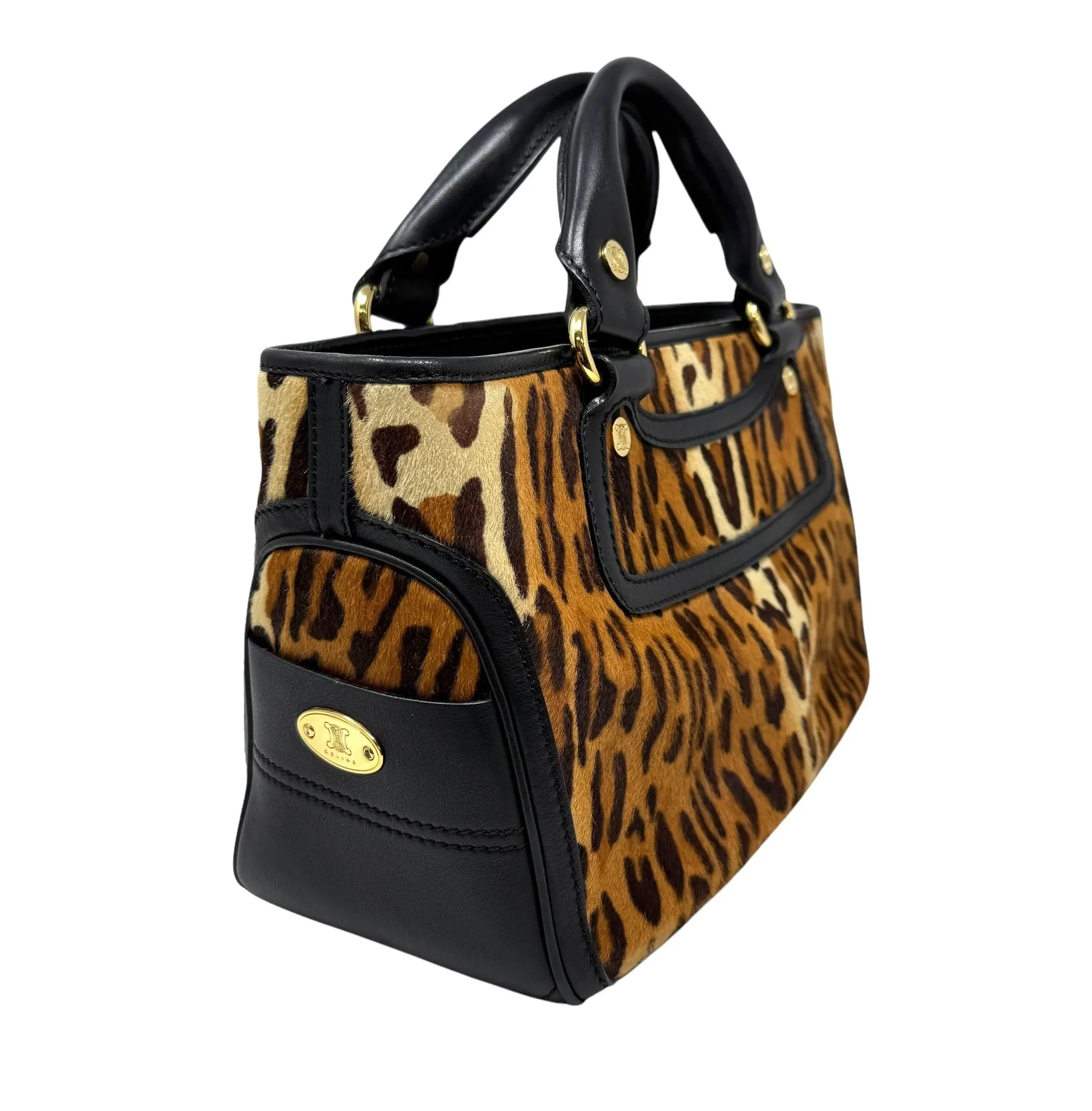 Celine Calf Hair Cheetah Mini Top Handle Bag