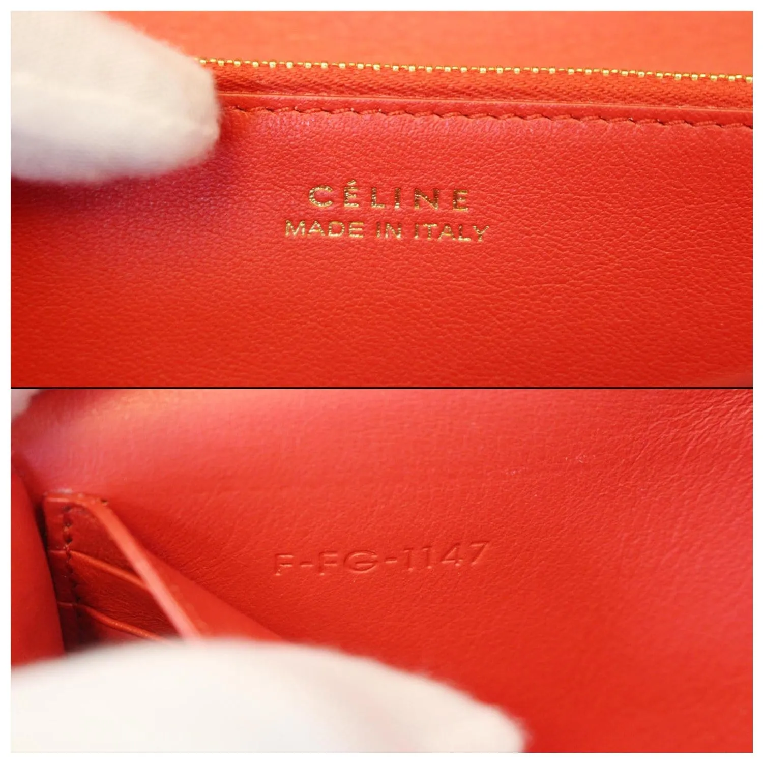 CELINE Large Flap Multifunction Leather Wallet Red