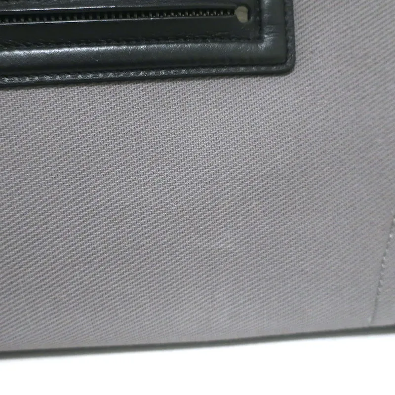Celine Medium Phantom Luggage Tote Gray Cotton Canvas & Black Leather