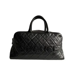 Chanel Black Caviar Leather Boston Bag