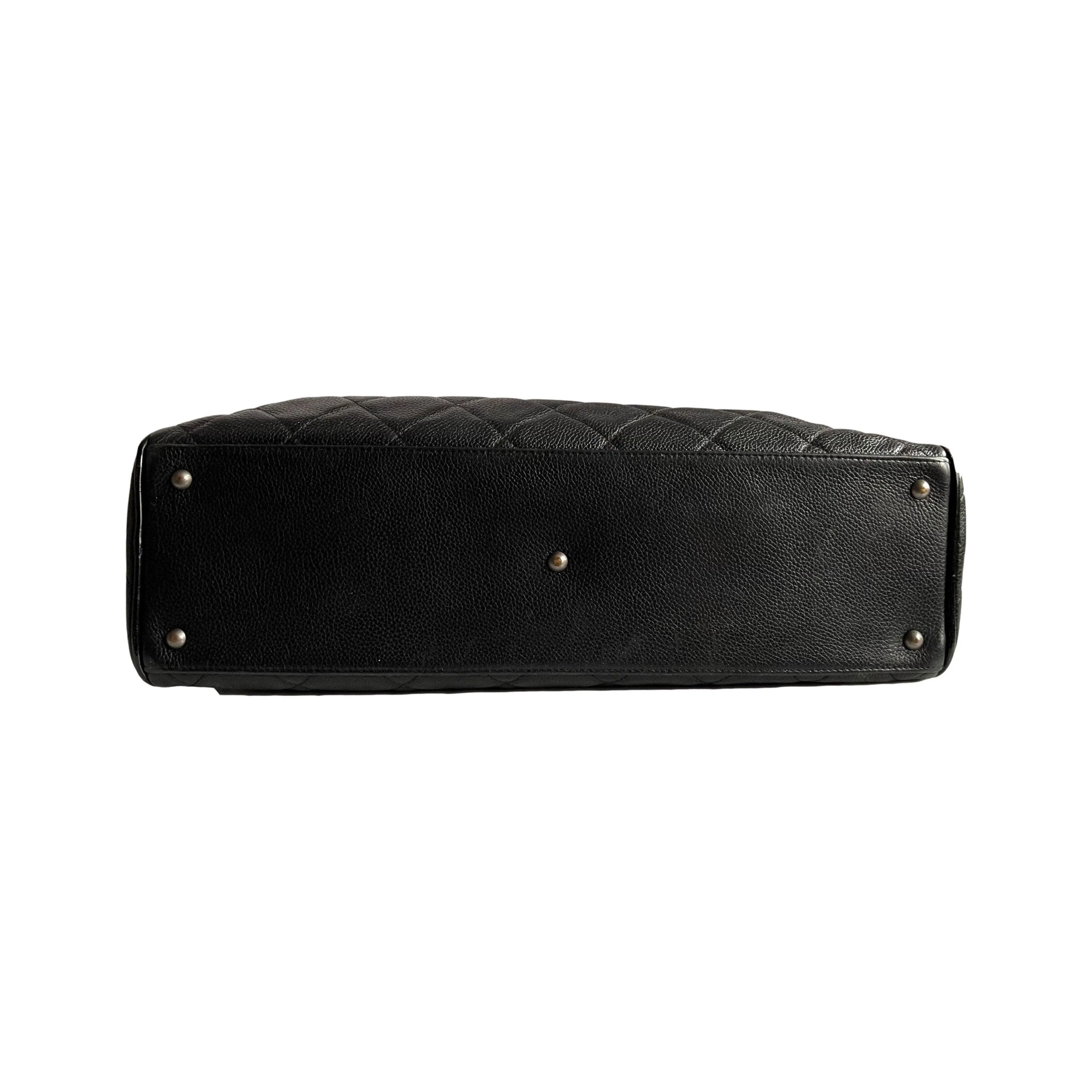 Chanel Black Caviar Leather Boston Bag