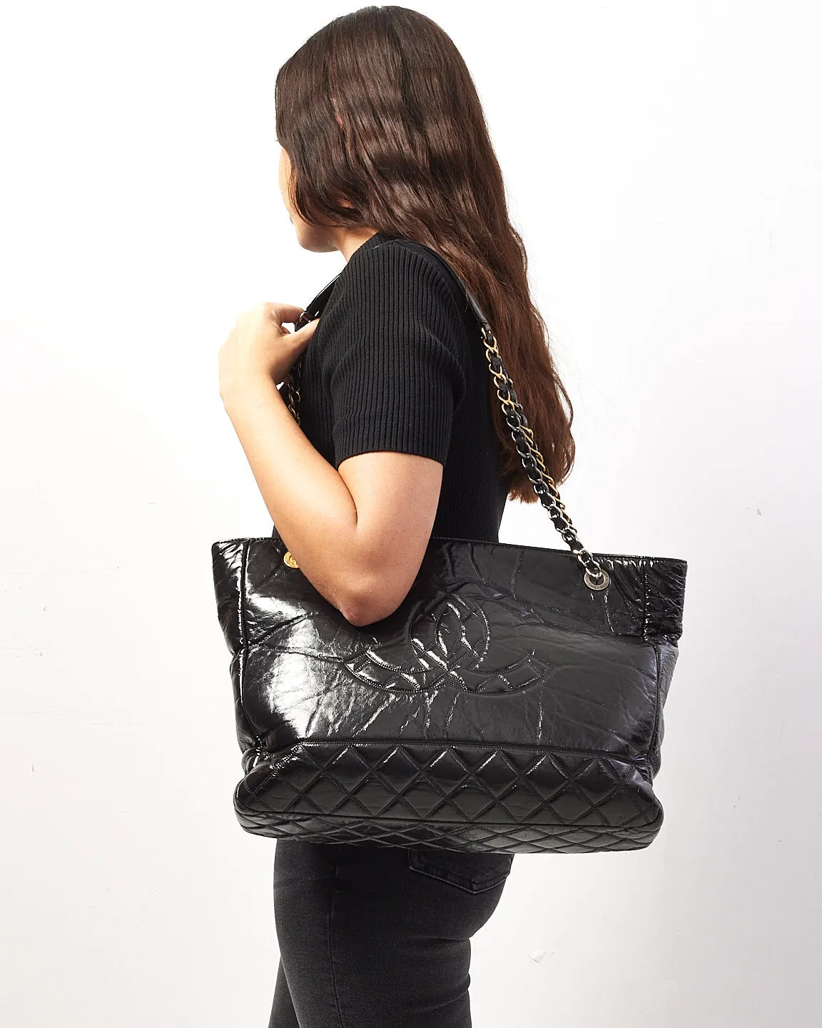 Chanel Black Leather Paris Rue Cambon Timeless Tote