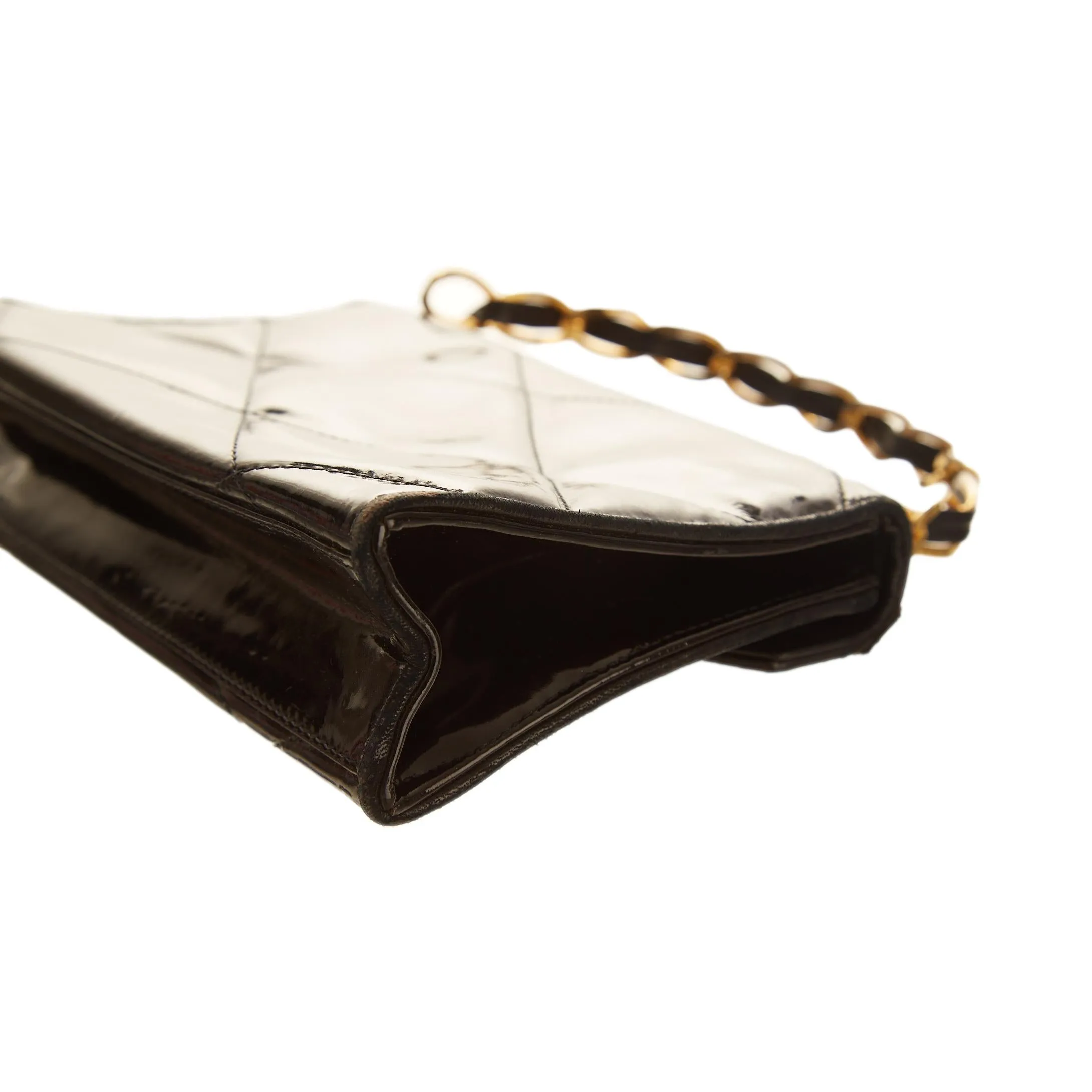 Chanel Black Patent Mini Top Handle Bag