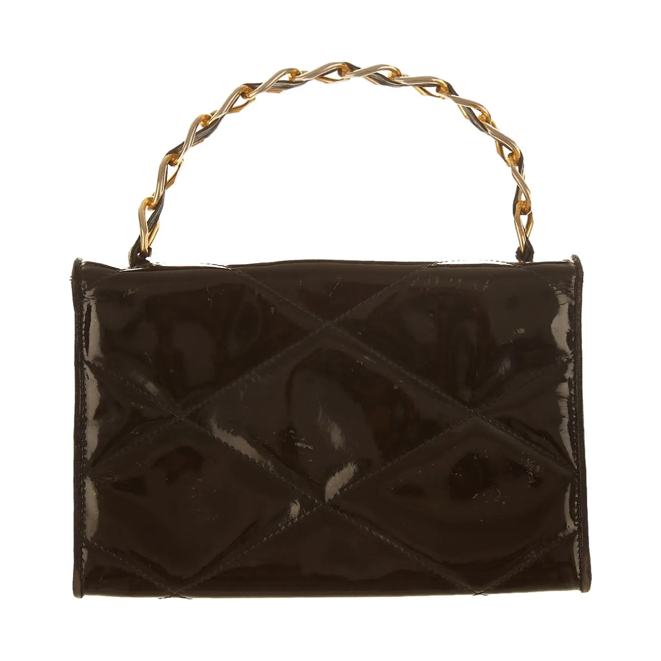 Chanel Black Patent Mini Top Handle Bag