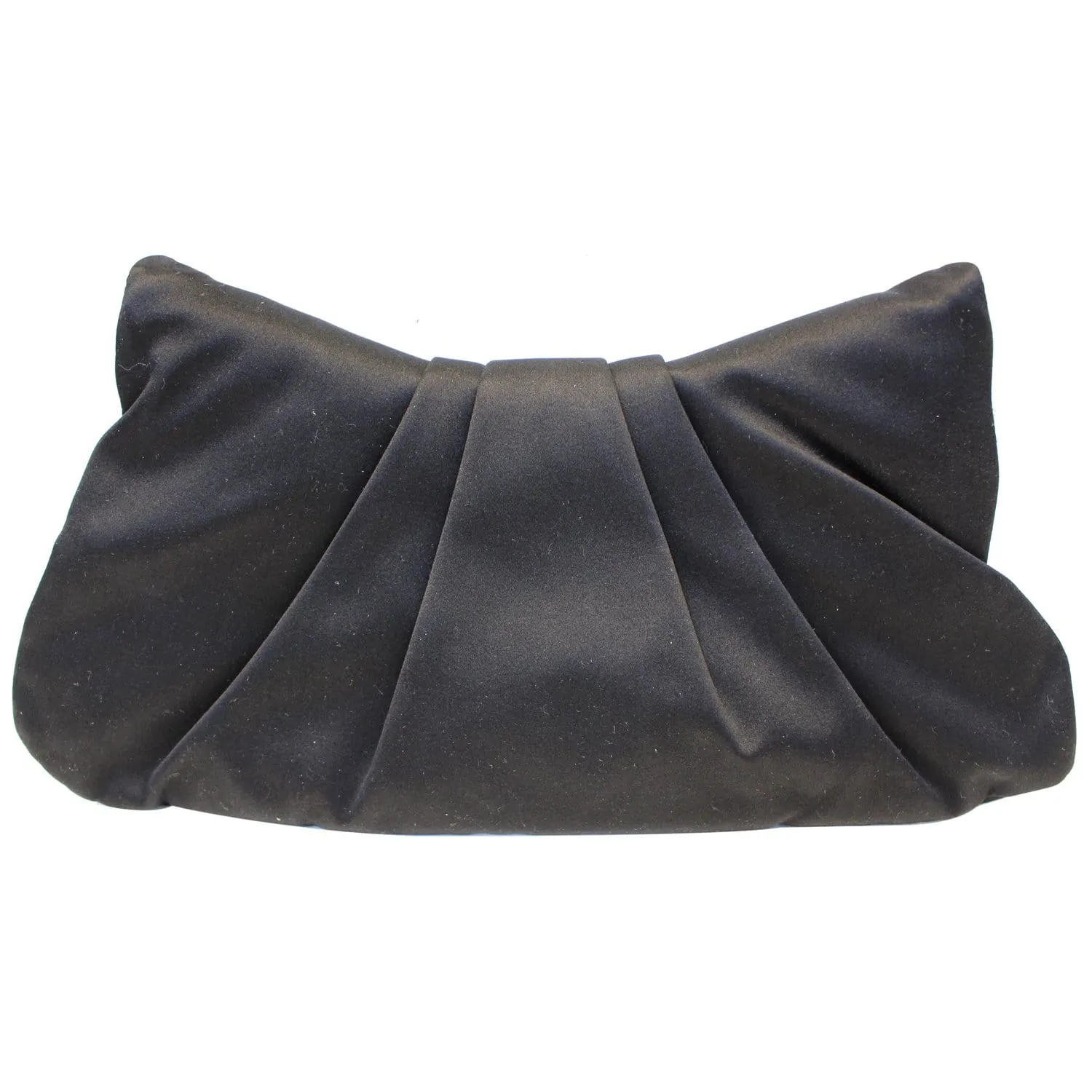 CHANEL CC Half Moon Quilted Satin Clutch Black